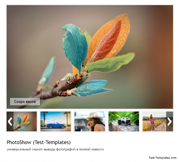 PhotoShow (Test-Templates) - универсальный скрипт вывода фотографий в полно ...
